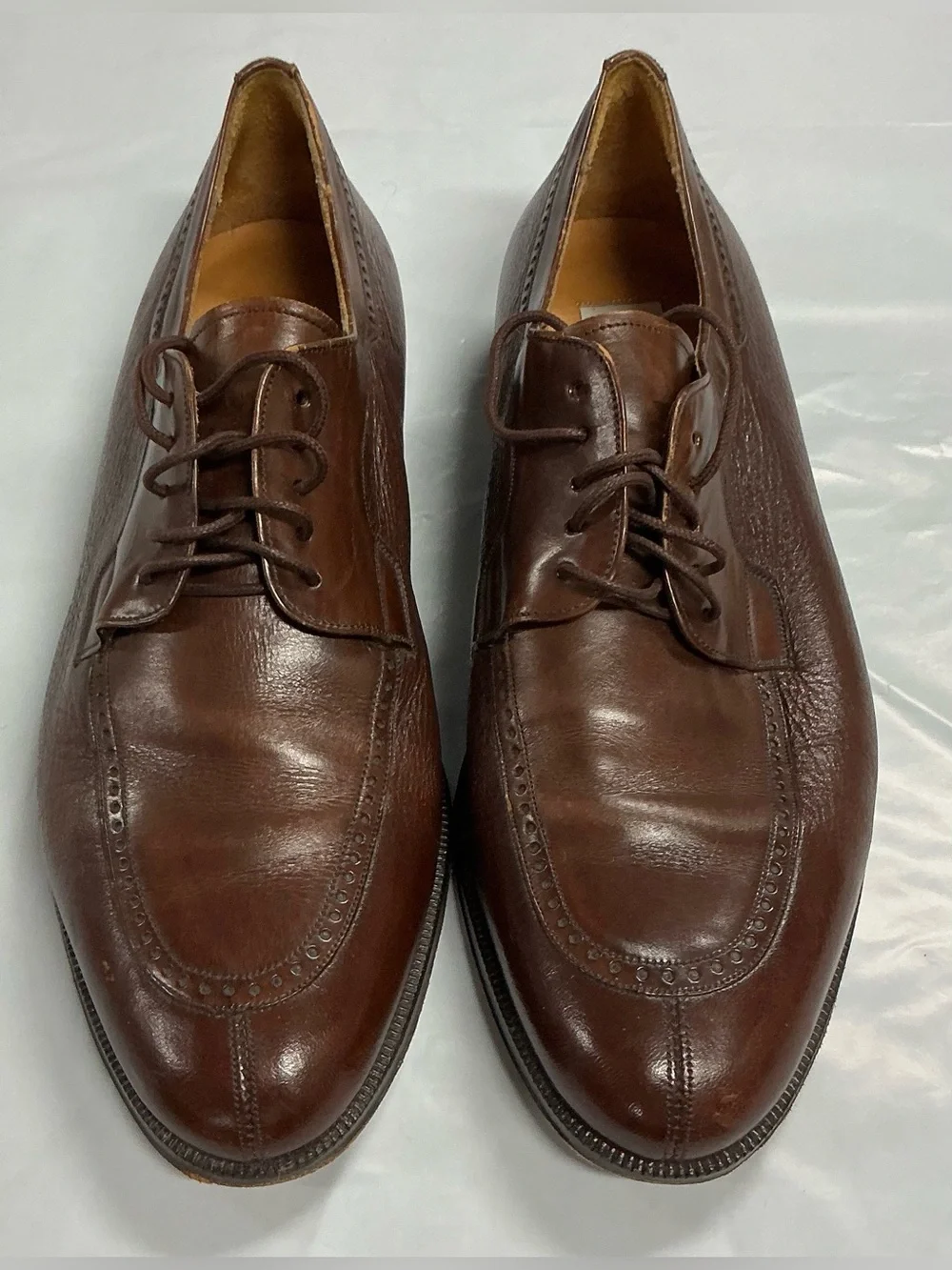Mezlan Brown Leather Derby Lace-Up Shoes PR26-11
